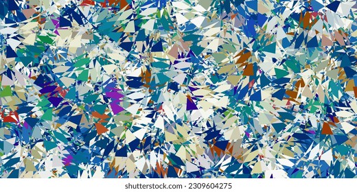 Diseño vectorial azul claro, amarillo con formas triangulares. Ilustración abstracta sobresaliente con una gama de triángulos coloridos. Plantilla para comerciales.