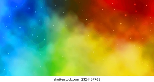 Light Blue, Yellow vector layout with bright stars. Decorative illustration with stars on abstract template. Theme for cell phones.