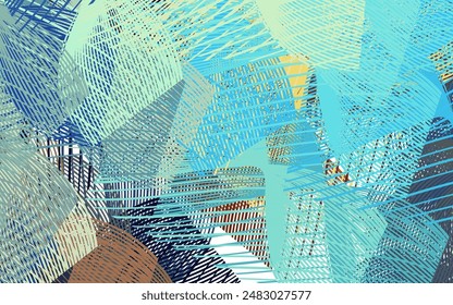 Light Blue, Yellow vector layout with flat lines. Blurred decorative design in simple style with lines. Pattern for ad, booklets, leaflets.