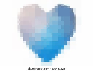 Light Blue, Yellow vector love background with heart. Paper note. Valentine's greeting polygonal card. rectangular illustration for your business. Stock template for your design.