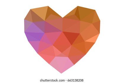 Light Blue, Yellow vector love background with heart. Paper note. Valentine's greeting polygonal card. Triangular illustration for your business. Stock template for your design.