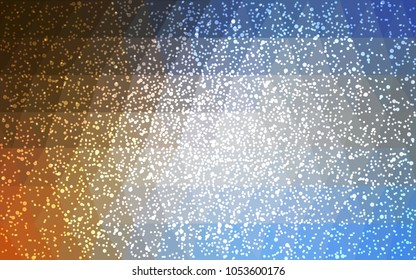 Light Blue, Yellow vector low poly crystal background with snowflakes. Polygon christmas design pattern . Low poly illustration of New Year celebration.