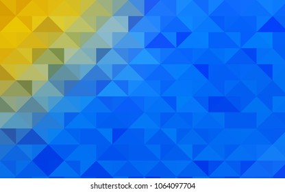 Light Blue, Yellow vector low poly pattern. Shining illustration, which consist of triangles. A completely new template for your business design.