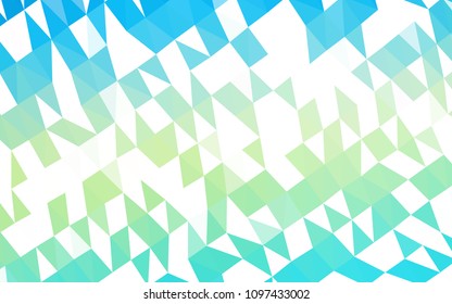 Light Blue, Yellow vector low poly template. Triangular geometric sample with gradient.  The elegant pattern can be used as part of a brand book.