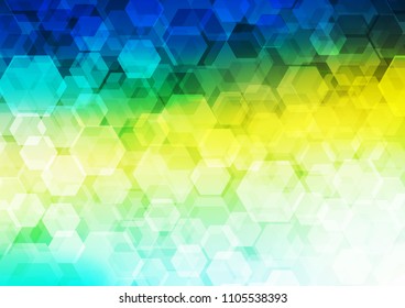 Light Blue, Yellow vector low poly pattern. Shining illustration, which consist of hexagons. The elegant pattern can be used as part of a brand book.