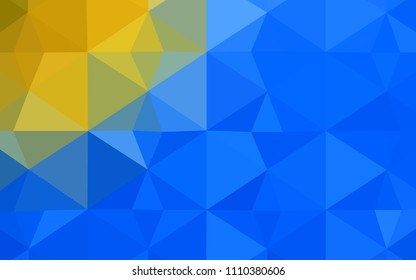 Light Blue, Yellow vector low poly cover. Triangular geometric sample with gradient.  Brand new design for your business.