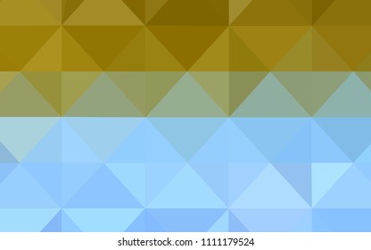 Light Blue, Yellow vector low poly texture. Triangular geometric sample with gradient.  Brand new design for your business.
