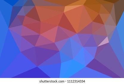 Light Blue, Yellow vector low poly texture with a heart in a centre. Illustration in mosaic style with gradient.  Polygonal design for your web site.