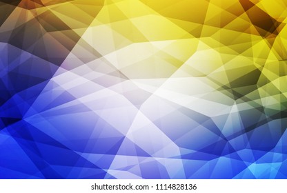 Light Blue, Yellow vector low poly cover. Shining polygonal illustration, which consist of triangles. Pattern for a brand book's backdrop.