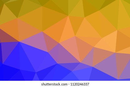 Light Blue, Yellow vector low poly texture. Modern abstract illustration with triangles. Best triangular design for your business.