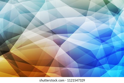 Light Blue, Yellow vector low poly cover. Geometric illustration in Origami style with gradient.  Completely new template for your banner.