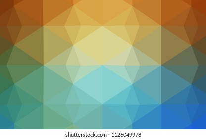 Light Blue, Yellow vector low poly layout. Triangular geometric sample with gradient.  Pattern for a brand book's backdrop.