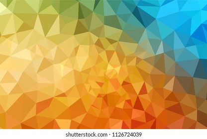Light Blue, Yellow vector low poly layout. Shining polygonal illustration, which consist of triangles. A completely new design for your leaflet.