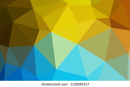 Light Blue, Yellow vector low poly layout. Colorful abstract illustration with triangles. Best triangular design for your business.