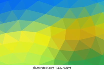 Light Blue, Yellow vector low poly low poly. Creative geometric illustration in Origami style with gradient. The completely new template can be used for your brand book.