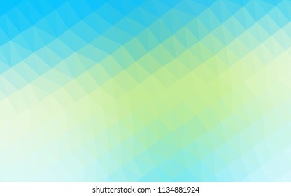 Light Blue, Yellow vector low poly texture. Triangular geometric sample with gradient.  The elegant pattern can be used as part of a brand book.