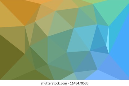 Light Blue, Yellow vector low poly cover. Triangular geometric sample with gradient.  Triangular pattern for your design.