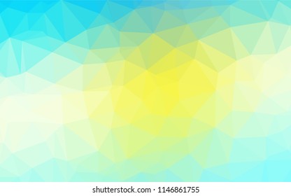 Light Blue, Yellow vector low poly layout. A vague abstract illustration with gradient. Triangular pattern for your business design.