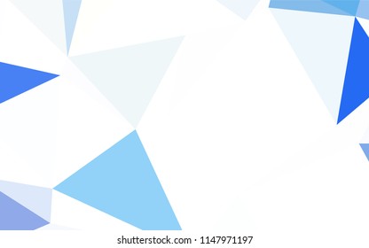 Light Blue, Yellow vector low poly cover. Triangular geometric sample with gradient.  Best triangular design for your business.