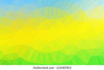Light Blue, Yellow vector low poly texture. Triangular geometric sample with gradient.  Triangular pattern for your business design.