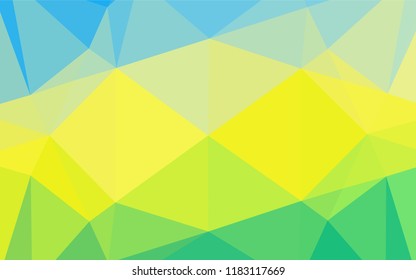 Light Blue, Yellow vector low poly layout. A sample with polygonal shapes. Triangular pattern for your business design.