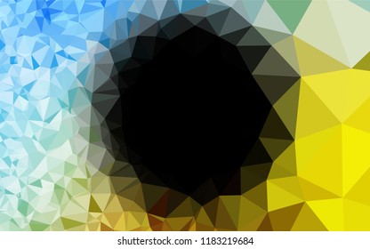 Light Blue, Yellow vector low poly cover. Geometric illustration in Origami style with gradient.  The template can be used as a background for cell phones.
