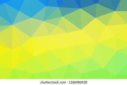 Light Blue, Yellow vector low poly texture. Geometric illustration in Origami style with gradient.  The best triangular design for your business.