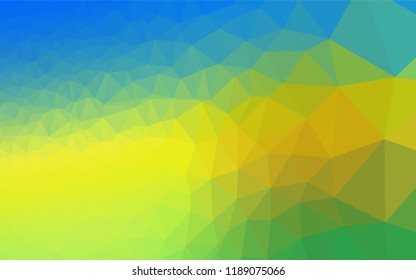 Light Blue, Yellow vector low poly cover. Geometric illustration in Origami style with gradient.  Brand new style for your business design.