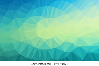 Light Blue, Yellow vector low poly layout. Triangular geometric sample with gradient.  The elegant pattern can be used as part of a brand book.