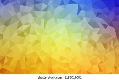 Light Blue, Yellow vector low poly texture. Elegant bright polygonal illustration with gradient. Textured pattern for your backgrounds.