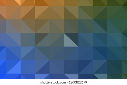 Light Blue, Yellow vector low poly cover. Triangular geometric sample with gradient.  Brand new style for your business design.