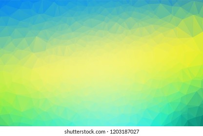 Light Blue, Yellow vector low poly cover. Glitter abstract illustration with an elegant design. Triangular pattern for your business design.