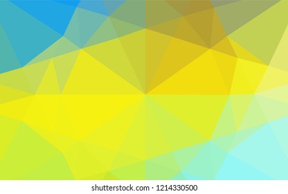 Light Blue, Yellow vector low poly layout. Geometric illustration in Origami style with gradient.  The elegant pattern can be used as part of a brand book.