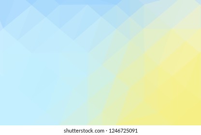 Light Blue, Yellow vector low poly texture. Colorful illustration in abstract style with gradient. Triangular pattern for your business design.