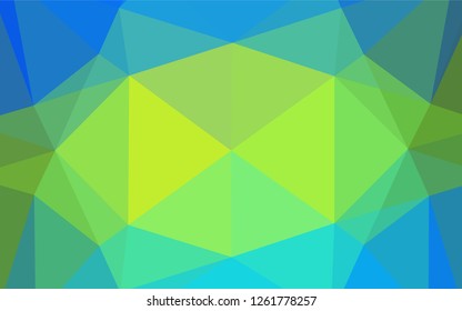 Light Blue, Yellow vector low poly cover. Geometric illustration in Origami style with gradient.  The completely new template can be used for your brand book.