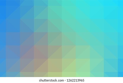 Light Blue, Yellow vector low poly cover. Creative illustration in halftone style with triangles. Triangular pattern for your design.