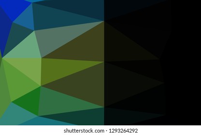 Light Blue, Yellow vector low poly layout. Triangular geometric sample with gradient.  The best triangular design for your business.