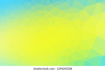 Light Blue, Yellow vector low poly texture. Triangular geometric sample with gradient.  Textured pattern for background.