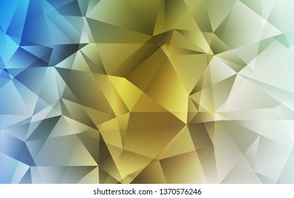 Light Blue, Yellow vector low poly layout. Triangular geometric sample with gradient.  Pattern for a brand book's backdrop.