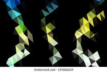 Light Blue, Yellow vector low poly texture. A sample with polygonal shapes. Textured pattern for background.