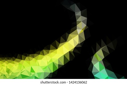Light Blue, Yellow vector low poly layout. Triangular geometric sample with gradient.  Elegant pattern for a brand book.