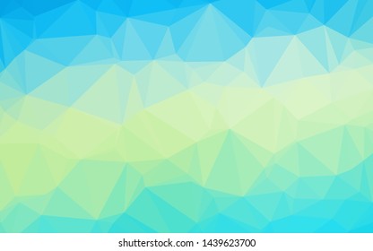 Light Blue, Yellow vector low poly cover. Triangular geometric sample with gradient.  A completely new design for your business.