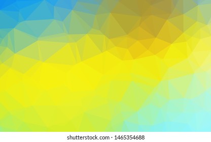 Light Blue, Yellow vector low poly cover. Glitter abstract illustration with an elegant design. The best triangular design for your business.