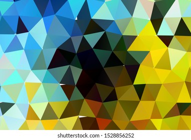Light Blue, Yellow vector low poly layout. Colorful illustration in Origami style with gradient.  Polygonal design for your web site.
