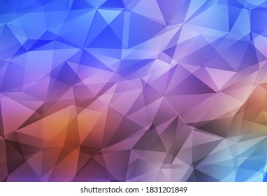 Azul claro, Vector amarillo de baja textura de poli. Ilustración abstracta moderna con triángulos. Plantilla para el fondo del teléfono móvil.