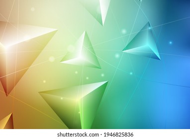 Azul claro, Vector amarillo de baja textura de poli. Ilustración geométrica creativa en estilo Origami con gradiente. Patrón para el fondo de un libro de marca.