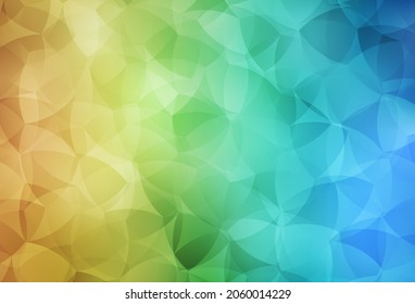 Azul claro, amarillo vectorial bajo fondo de poli. Ilustración colorida y brillante con triángulos. Nuevo estilo para su diseño de negocio.