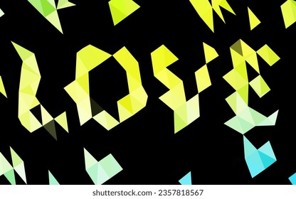 Light Blue, Yellow vector low poly cover. Triangular geometric sample with gradient.  Brand new style for your business design.