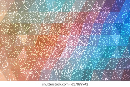 Light Blue, Yellow vector low poly crystal background with snowflakes. Polygon christmas design pattern . Low poly illustration of New Year celebration.