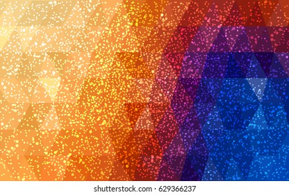 Light Blue, Yellow vector low poly crystal background with snowflakes. Polygon christmas design pattern . Low poly illustration of New Year celebration.